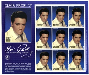 **ELVIS PRESLEY 25th Anniversary Edition Antigua & Barbuda Sheet 9 Stamps MINT** - Picture 1 of 1