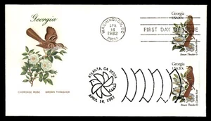 Mayfairstamps US FDC 1982 Georgia State Bird and Flower First Day Cover aas_0075 - Picture 1 of 2