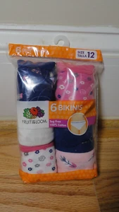 Fruit of the Loom Girls' Size 12 6pk Assorted Bikini sealed - Picture 1 of 2
