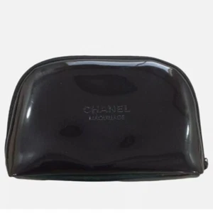 Vintage Chanel Schwarz Glänzend Mini Schminkkoffer Kosmetiktasche - Bild 1 von 7