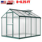 8&#215;6.25FT New Polycarbonate Greenhouses Kits Walk-in Green House Outdoor Portable