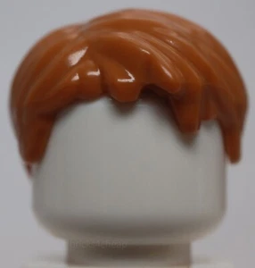Lego 2x Medium Nougat Minifig Hair Short Tousled with Side Part - Picture 1 of 2