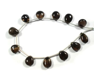 Natural AAA+ Smokey Quartz Pear Shape Smooth Gemstone 7.5'' Beads Jewelry making - Picture 1 of 4