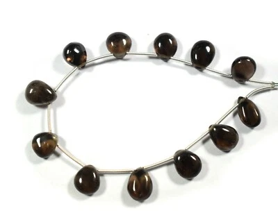 Piedras preciosas lisas de cuarzo ahumado natural AAA+ cuentas de 7,5"" para hacer joyas Foto 1 de 4