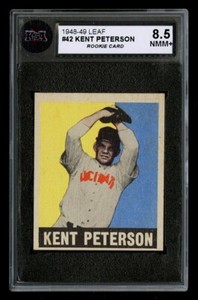 1948 LEAF #42 KENT PETERSON BLACK HAT KSA 8.5 CENTERED L:R FRESH CINCINNATI REDS