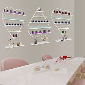 Porta Smalti da Parete Bianco Portaoggetti Espositore a Forma di Cuore Organizzatore Smalto! - Foto 1 di 19