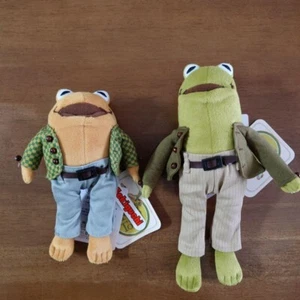 Frog and Toad Plush Set of 2 Stuffed Animal Small Sekiguchi From Japan New - Picture 1 of 9