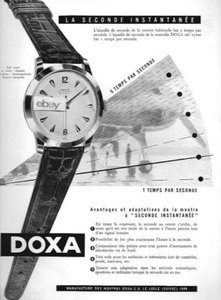 DOXA OF GENEVA SWITZERLAND UHREN 1956 FRANZÖSISCHER MARKT LA SECONDE INSTANTANEE AD - Bild 1 von 1