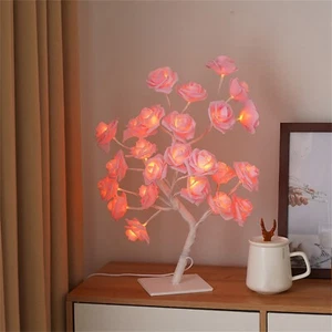 Valentine's Day Rose Tree Light 24 Lights Background Colorful Flower Tree Light - Picture 1 of 4
