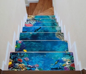 3D Korallen H199 Stair Risers Dekoration Fototapete Vinyl Aufkleber Tapete E - Picture 1 of 6