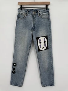 Pantalones de mezclilla Spirited Away Studio Ghibli para mujer pierna recta media sin cara hollín Sprite - Imagen 1 de 10