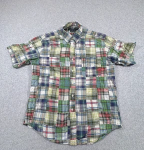 Vintage Ralph Lauren Shirt Mens Medium Patchwork Multi Color Blake 90s Button - Picture 1 of 5