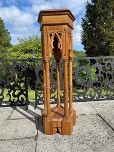 Keenpine Plinth Pedestal Gothic Pine Plant Stand Holy Church Ecclesiastical - Picture 1 of 24