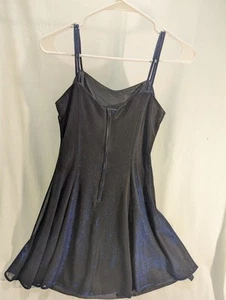 Maurice’s Vintage 1990s Iridescent Electric Blue Black Mini Dress Size 5/6 Lined - Bild 1 von 8