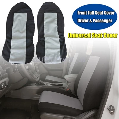 Funda protectora de tela delantera completa negra y gris para Toyota Car 2 asientos Foto 1 de 4