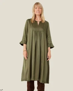 Masai Copenhagen MaNadyne 3/4 sleeve midi Sateen Dress Nadyne size Medium new j4 - Picture 1 of 11
