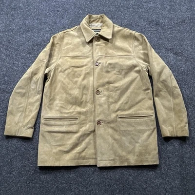 Chaqueta de gamuza de cuero Banana Republic vintage para hombre pequeña beige Y2K abrigo clásico Foto 1 de 4