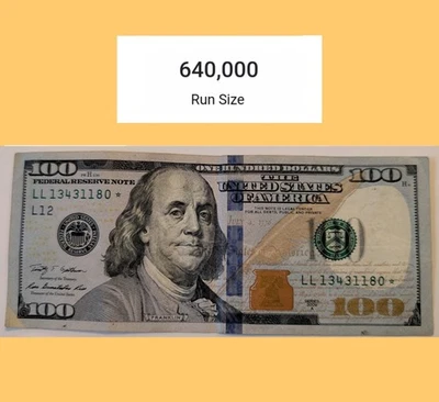 Low Run-Size $100 STAR NOTE Bill (640k) Very Rare :: (2009A) - Image 1 of 4