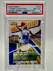 Carmelo Anthony RC #163 2003-04 Topps Finest Refractor 179/250 Auto PSA 8 - Bild 1 von 3