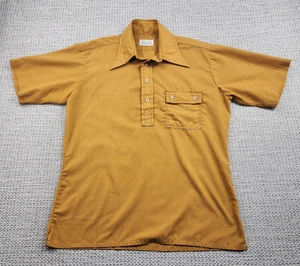 Vintage Austin Sage Shirt Mens Medium 70s Button Polo Collar 1970s Retro Top - Picture 1 of 13