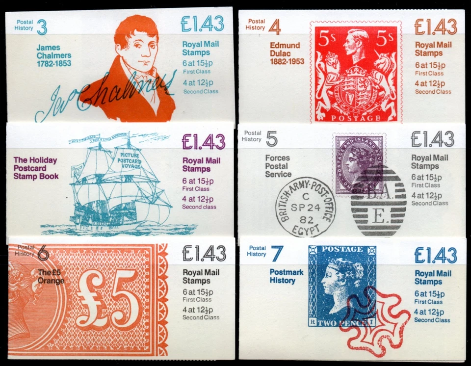 1982-83  £1.43 BOOKLETS (6), FN1A -FN6A, FINE MNH — 第 1/3 张图片