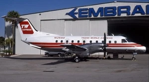 Embraer EMB-120 Brasilia Air Midwest TWE Desk Wood Airplane New Model Small 1/72 - Picture 1 of 10