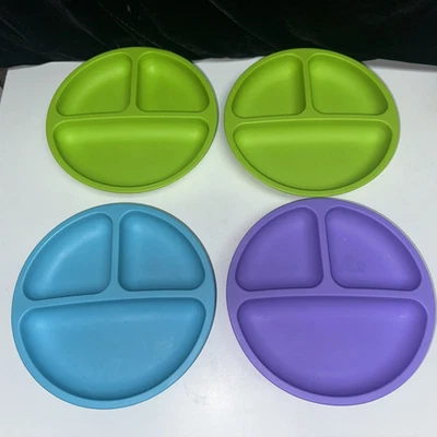 PACK 4-WeeSprout Platos de Silicona para Bebé 100% Silicona de Grado Alimenticio Foto 1 de 4