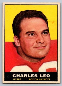 1961 Topps #180 Charles Leo Boston Patriots novato - Imagen 1 de 3