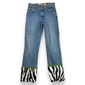 Vintage Gap Blue Jeans Womens 26x28 Low Rise Denim Zebra Print - Picture 1 of 6