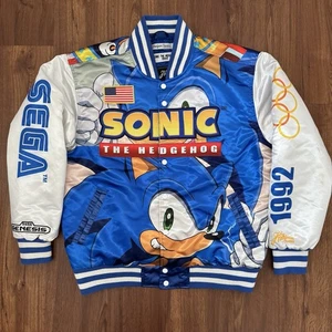 Headgear Classics-Sonic The Hedgehog Satin Varsity Jacket XL Retro Nostalgia - Picture 1 of 11