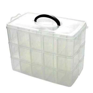 3 Tier Adjustable Bead Craft Jewellery Storage Organiser with 30 Compartment - Picture 1 of 12