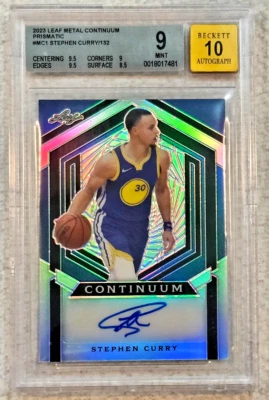 POP 3! 2023 Leaf Metal Continuum Auto Stephen Curry BGS 9/10! #131/132! WOW!! - Image 1 of 2