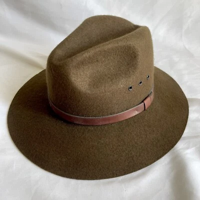 Sombrero de Vaquero de Colección American Eagle Outfitters 100% Lana Marrón Hecho en EE. UU. Cuero Foto 1 de 4