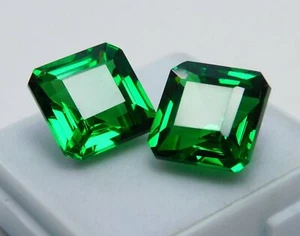Natural Tsavorite Garnet Square Cut Green 20 Ct Certified Loose Gemstone - Picture 1 of 8