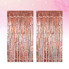 Rose Foil Curtains for Party Decoration (2pcs, 245x92CM)