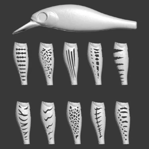Plantilla 3D de plástico duro wLure para señuelo de pesca cuerpo en blanco UPM718 - Imagen 1 de 4