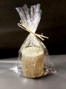 Bolsa de celofán manchada 7"x10" dulces huevos de Pascua favor Navidad lunares - Imagen 1 de 3