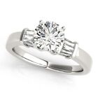 1.30 Ct Real Moissanite Engagement Anniversary Ring 925 Sterling Sliver Size 6.5