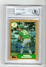1987 Topps Tiffany #366 Mark McGwire Auto Signed Card Beckett Certified BAS