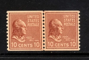 SCOTT 847 1939 10 CENT TYLER REGULAR ISSUE COIL LINE PAIR MNH OG VF CAT $42! - Picture 1 of 2