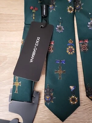 295$ Dolce & Gabbana Mens 100% Silk Tie.Made In Italy  - Image 1 of 4