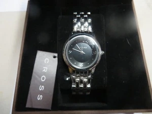 Cross Chicago Engraved Metallic Black Women's Watch - WFAK23 - Imagen 1 de 6