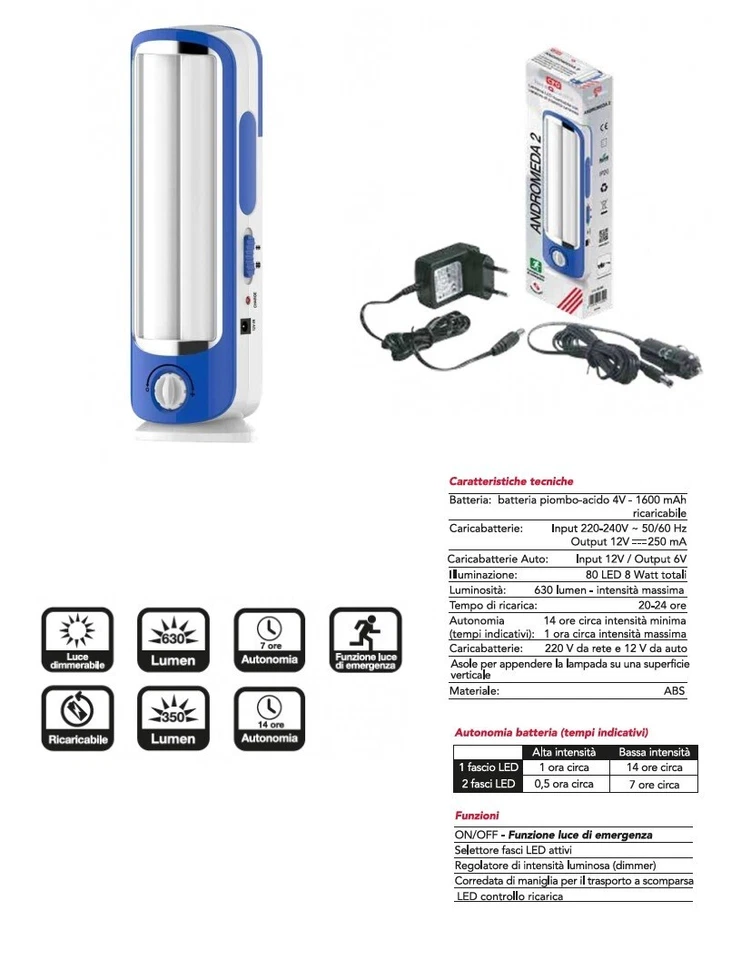 Cfg Andromeda 2 Lanterna da Campeggio a Batteria
