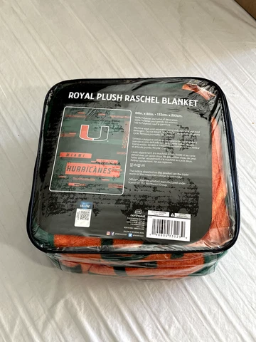 Miami Hurricanes NCAA 60 x 80 Plush Throw Blanket Northwest Company Cover