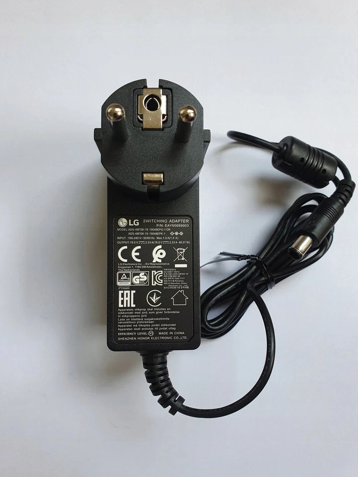 LG 19V 2,53A ADS-48FSK-19 Netzteil original EU stecker | Weiß ! - Bild 1 von 1