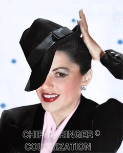 JUDY GARLAND Wearing Tuxedo Tilted Hat | 8x10 Sexy COLOR Photo by CHIP SPRINGER - Picture 1 of 1