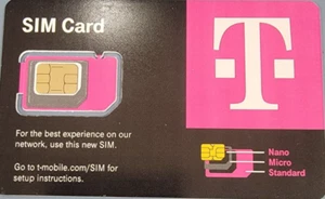 NEW T-mobile 3-in-1 Postpaid/Prepaid 4G LTE 5G SIM Card Nano/Micro/Standard Size - Zdjęcie 1 z 1