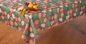 Tovaglia in tessuto stampato,52"x70" oblunga, TEMA GIORNO DEL RINGRAZIAMENTO, raccolta casa - Foto 1 di 24