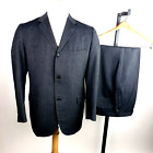HICKEY FREEMAN Mens 2 Piece Wool Suit Gray Herringbone 40R, Pants 30