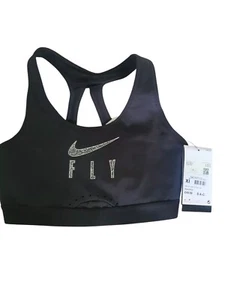 Nike Swoosh Fly Sport-BH mit hohem Halt ungepolstert Mesh-Rücken - Größe S A-C UVP 50£ - Bild 1 von 5